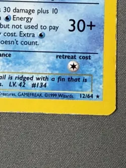 Vintage Pokemon Vaporeon Water Holo Rare Jungle 12/64 WOTC TCG Card Unlimited - Image 2