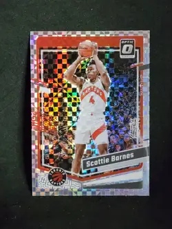 2023-24 NBA Optic Holo Checkerboard Scottie Barnes Raptors SSP #12 - Image 1