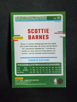 2023-24 NBA Optic Holo Checkerboard Scottie Barnes Raptors SSP #12 - Image 2