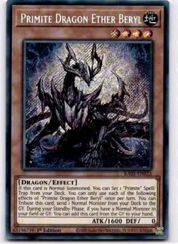Yugioh Primite Dragon Ether Beryl RA05-EN033 Secret Rare 1st Edition NM - Image 1