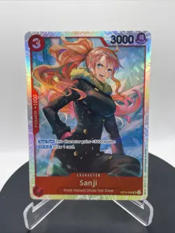 One Piece Card Game COLOR: RED OP10-005 SANJI SR FOIL NM TCG ENGLISH - Image 1