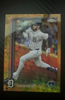 2025 Topps Chrome Logofractor Edition - Riley Greene, Riley Greene #34 Gold... - Image 1