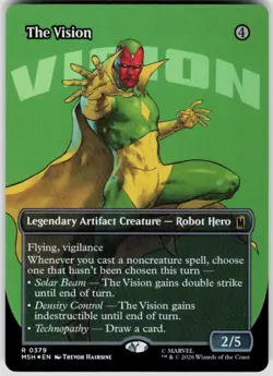 The Vision Borderless Foil 379 Marvel Super Heroes Magic the Gathering - Image 1
