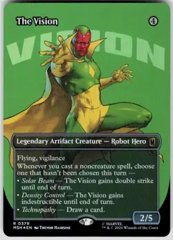 The Vision Borderless Foil 379 Marvel Super Heroes Magic the Gathering - Image 1