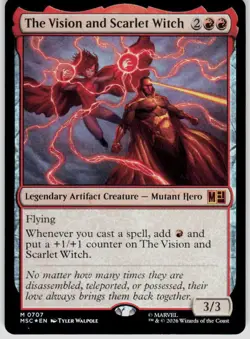 The Vision and Scarlet Witch Foil 707 Marvel Super Heroes Magic the Gathering - Image 1