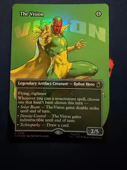 THE VISION (BORDERLESS) 379 RARE MARVEL SUPER HEROES MAGIC: THE GATHERING FOIL - Image 1