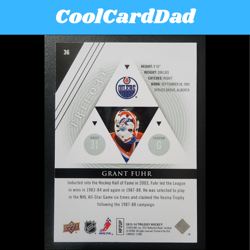 2013-14 Upper Deck Trilogy - Grant Fuhr - Edmonton Oilers #36 - Image 2