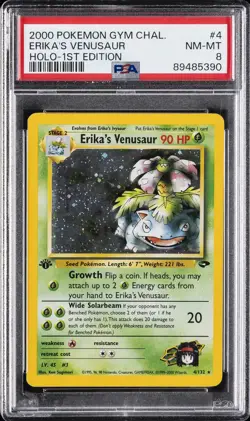 2000 POKEMON GYM CHALLENGE HOLO-1ST EDITION #4 ERIKA'S VENUSAUR PSA 8 - Image 1