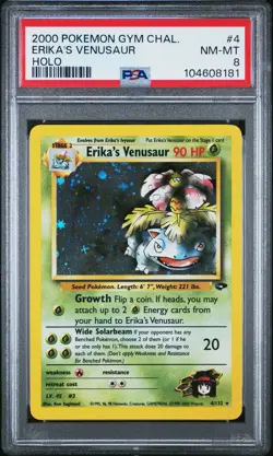2000 Pokemon Gym Challenge Erika's Venusaur Holo PSA 8 #4 - Image 1