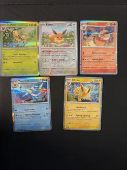 Pokemon TCG EEVEELUTIONS 5 Card Lot 4 Holos, 1 Reverse - Image 1