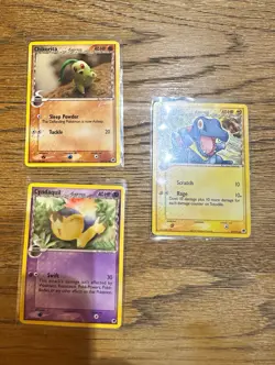 Delta Species Pokemon TCG 3-Card Lot Chikorita Cyndaquil Totodile 2006 EN - Image 1