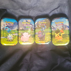 Pokemon TCG Mini Tin Lot of 4 Card Storage Tins 60ct Standard Size - Image 1