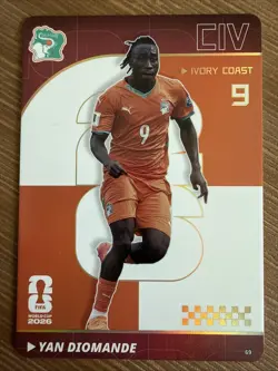 Yan Diomande Panini FIFA World Cup 2026 Ivory Coast Card #69 - /199 - Image 1