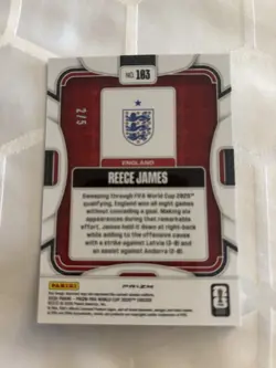 2026 Panini Prizm FIFA World Cup Reece James England Green Wave /5 - Image 2