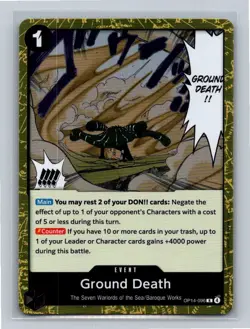 Ground Death Foil OP14-096 The Azure Sea's Seven R NM - Image 1