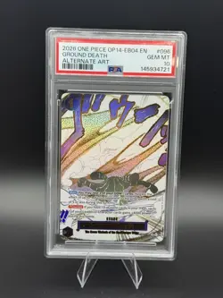 2026 One Peice Ground Death (Alt Art) OP14-096 The Azure Sea's Seven Foil PSA 10 - Image 1