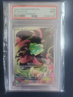 2025 POKEMON MEG EN-MEGA EVOLUTION ILLUSTRATION RARE #133 BULBASAUR PSA 9 - Image 1