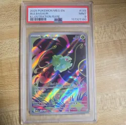 2025 POKEMON MEG EN-MEGA EVOLUTION ILLUSTRATION RARE #133 BULBASAUR PSA 9 - Image 1