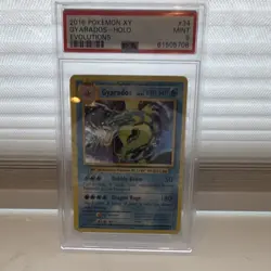 Pokemon TCG Gyarados 34/108 Evolutions Holo Rare Eng PSA 9 2016 - Image 1