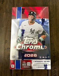 Sealed 2026 Topps Chrome Baseball Hobby Box , 80 cards, 1 Autograph Per Box - Image 1