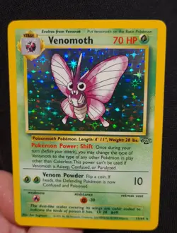 Pokemon Venomoth Card 13/64 Jungle Set Holo Rare Vintage 1999 WOTC - Image 1