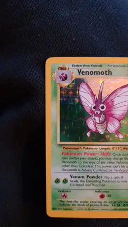 Pokemon Venomoth Card 13/64 Jungle Set Holo Rare Vintage 1999 WOTC - Image 3