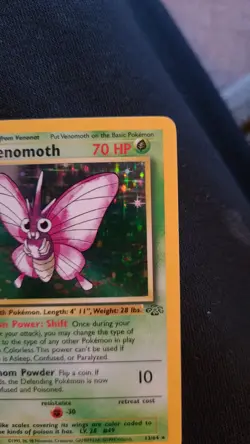 Pokemon Venomoth Card 13/64 Jungle Set Holo Rare Vintage 1999 WOTC - Image 4