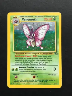 Venomoth 13/64 Jungle Holo - Vintage Pokemon Card WOTC 1999 – Played - Image 1