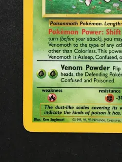 Venomoth 13/64 Jungle Holo - Vintage Pokemon Card WOTC 1999 – Played - Image 5