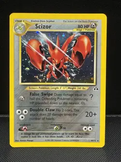 Pokemon TCG - Scizor 🦞 10/75 Neo Discovery 🛕 Holo ✨ Rare WOTC Card LP - Image 1