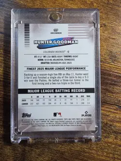 2026 Topps Finest Hunter Goodman #155 Black X-fractor /10 *Rockies* - Image 2