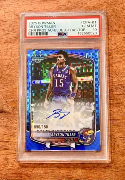 2026 Topps Bowman Chrome 1st PSA 10 BRYSON TILLER Blue X-fractor Auto #/150 Gem - Image 1