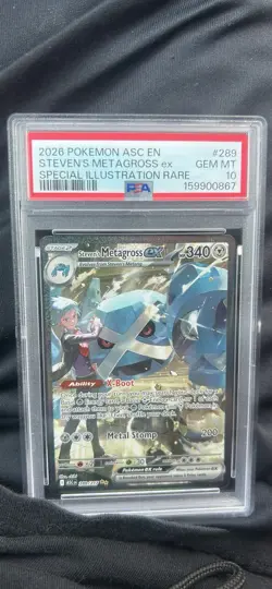 2026 POKEMON ASC SPECIAL ILLUSTRATION RARE #289 STEVEN'S METAGROSS EX PSA 10 - Image 1