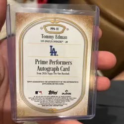 Tommy Edman 2026 Topps Tier One Prime Performers Auto /299 On-Card Dodgers - Image 2