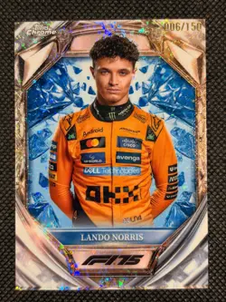 2025 Topps Chrome F1 Formula One Lando Norris D75-5 Diamond Blue 6/150 - Image 1
