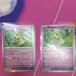 Mimikyu 037/091 Holo Paldean Fates Pokemon TCG English 2-Card Lot - Image 1