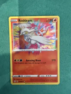 Pokemon TCG Reshiram Shining Fates Holo Card 017/072 Amazing Rare NM - Image 1
