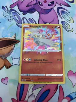 Pokemon TCG Reshiram Shining Fates Holo Card 017/072 Amazing Rare Near Mint - Image 1