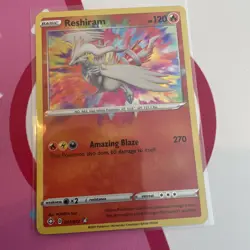Pokemon TCG Reshiram Shining Fates Holo Card 017/072 Amazing Rare - Image 1