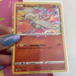 Pokemon TCG Reshiram Shining Fates Holo Card 017/072 Amazing Rare - Image 2