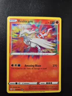 Pokemon TCG Reshiram Shining Fates Holo Card 017/072 Amazing Rare - Image 1