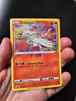 Pokemon TCG Reshiram Shining Fates Holo Card 017/072 Amazing Rare - Image 3