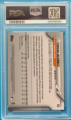 2020 Topps Opening Day Yordan Alvarez Gold Cup Rookie Card RC #63 PSA 10 Astros - Image 2