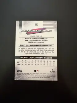 2026 Topps Finest Pete Crow-Armstrong Green Rare /99 Cubs - Image 2