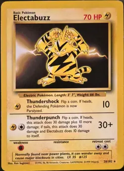 Electabuzz 20/102 Rare Base Set Unlimited Pokemon LP/MP - Image 2