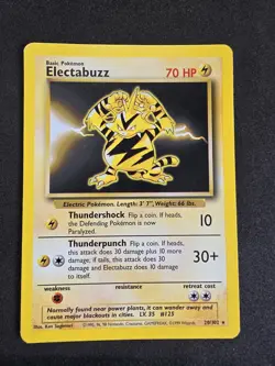 Pokemon TCG, Electabuzz 20/102, Non-Holo Rare, Unlimited Base Set, NM-/LP+ - Image 1