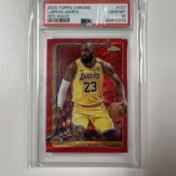 2025-26 Topps Chrome Red Wave LeBron James /5 PSA 10 Gem Mint #127 POP 2 - Image 1
