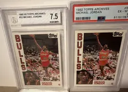 MICHAEL JORDAN LOT 2X 1992 Topps 1984 Style Archives #52 PSA BGS GRADED 6 & 7.5 - Image 1