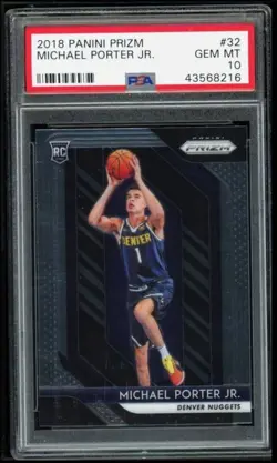 2018 PANINI PRIZM #32 MICHAEL PORTER JR. RC ROOKIE PSA 10 - Image 1