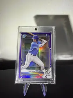 2021 1st Bowman Draft Chrome Carter Jensen BDC-106 Purple Refractor /250 Royals - Image 1